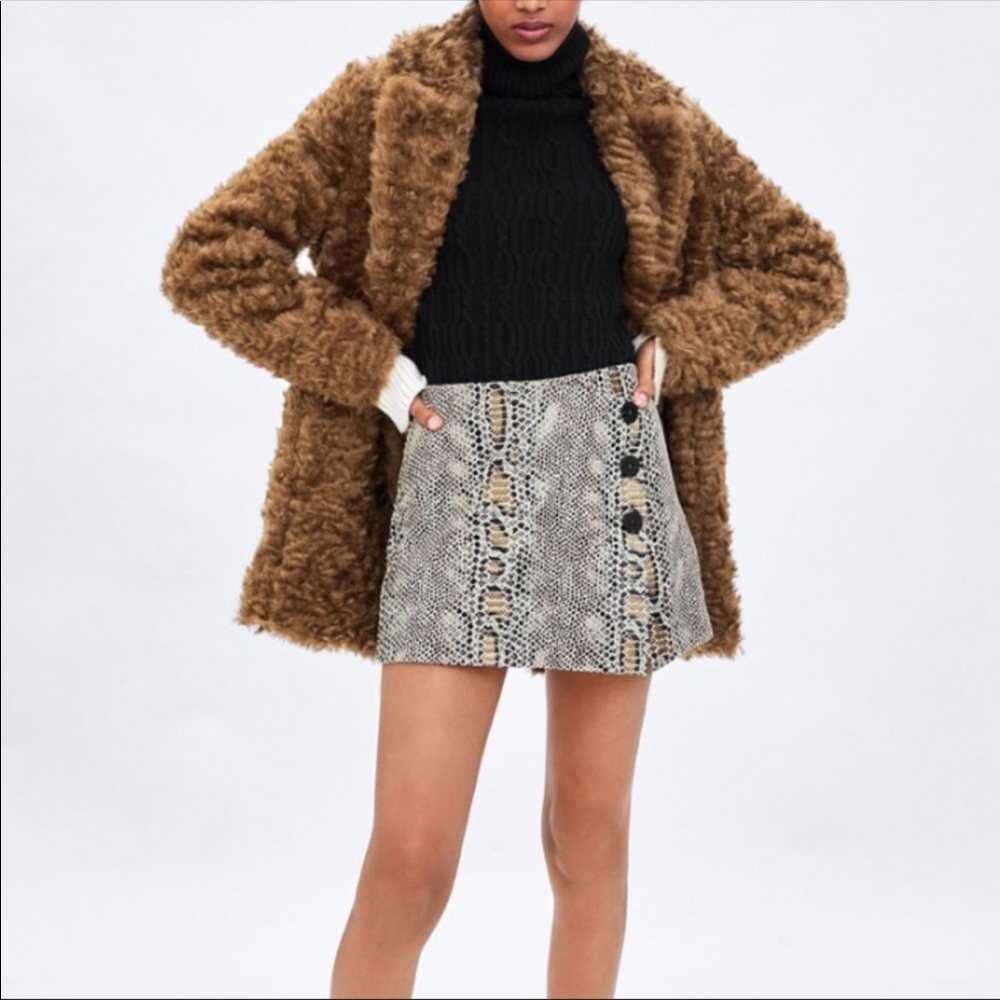 Zara snakeskin skort skirt short xs